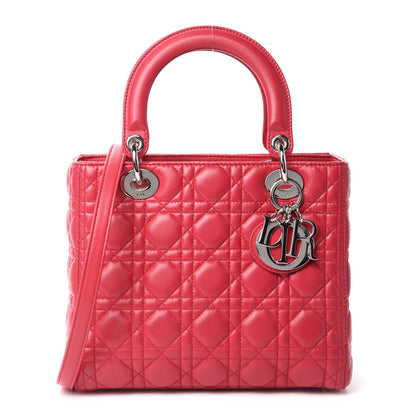 Christian Dior Lambskin Cannage Medium Lady Dior Fuchsia 1 of 10