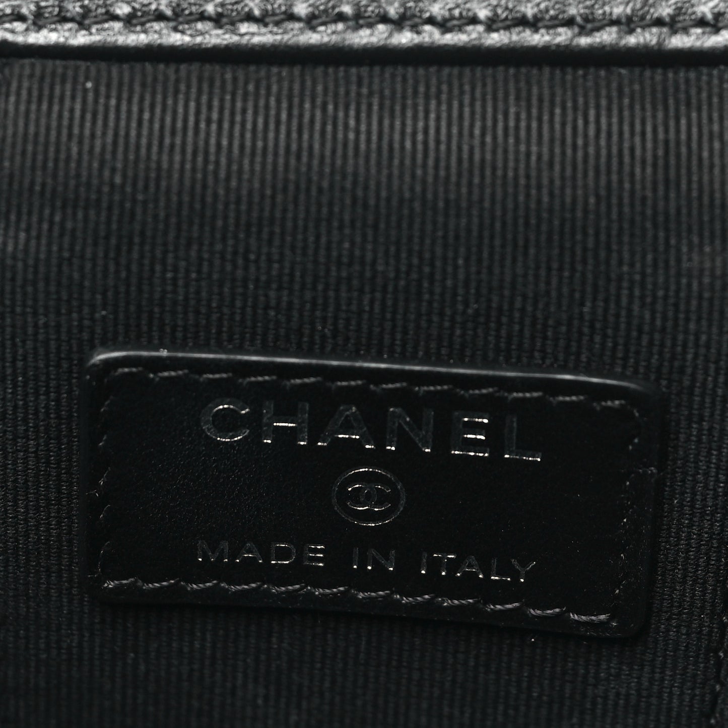 Caviar Quilted Mini Vanity Case With Chain Black