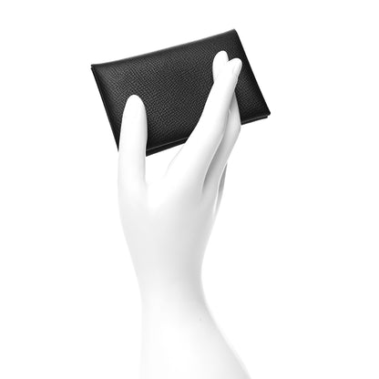 Hermes Epsom Calvi Card Case Black 2 of 13