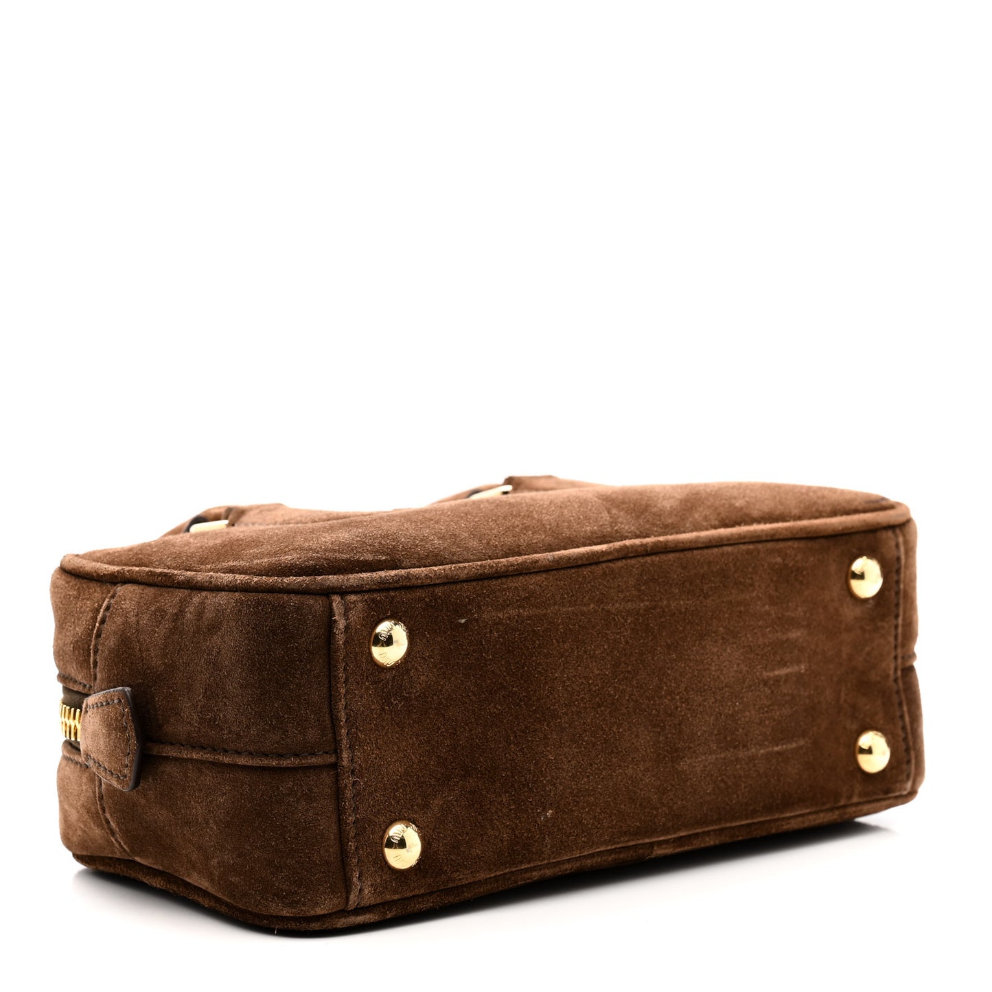 Suede Padded Regular Arcadie Top Handle Bag Cacao