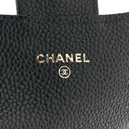 Chanel Caviar Quilted Flap Card Holder Wallet Black 6 of 13