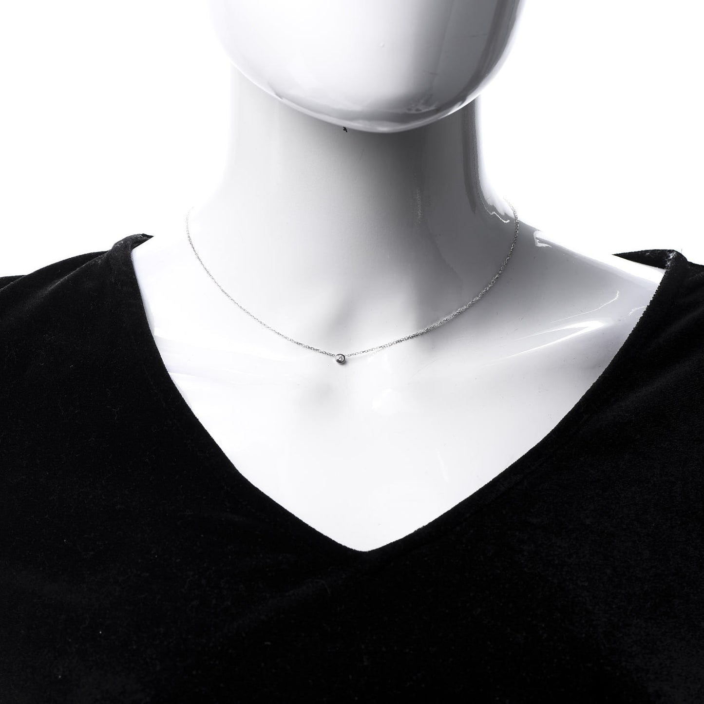 18K White Gold Diamond XS D'Amour Pendant Necklace