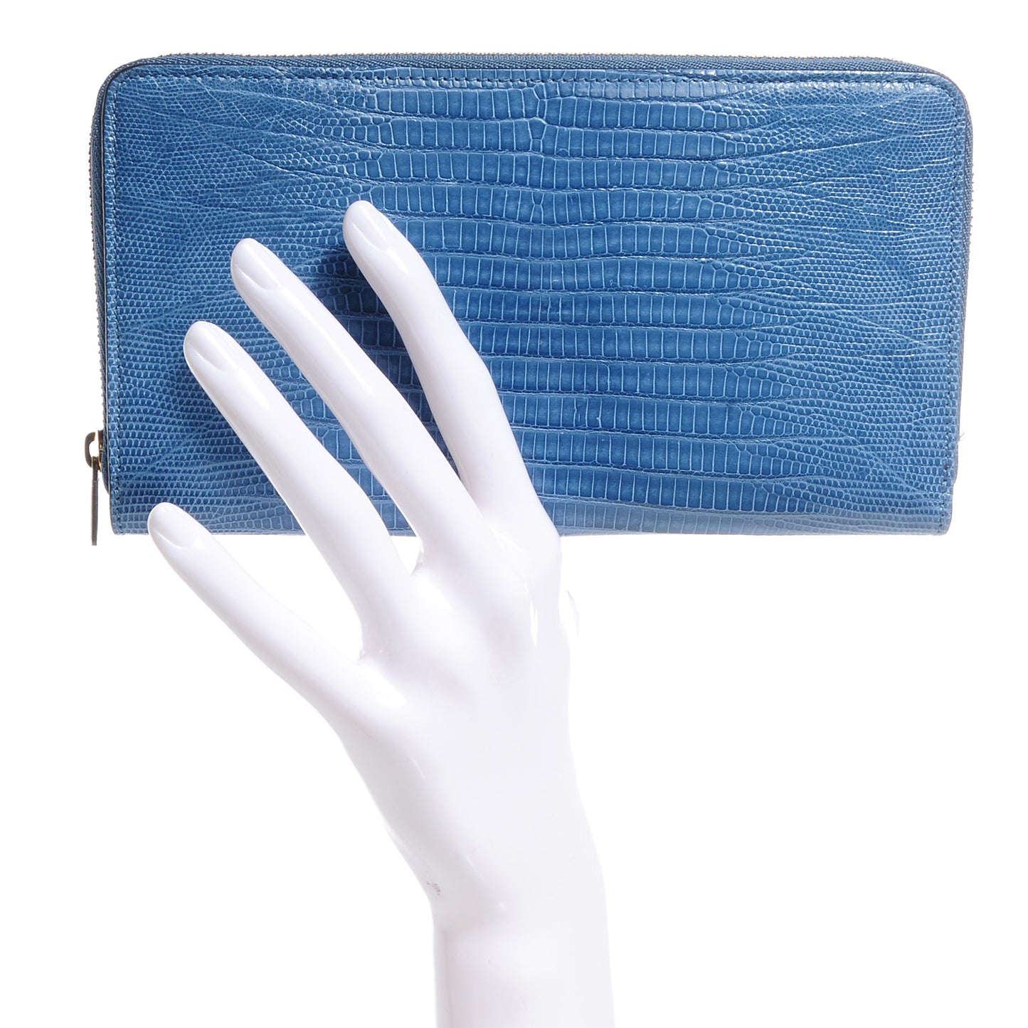 Lizard Large Zip Around Multifunction Wallet Blue