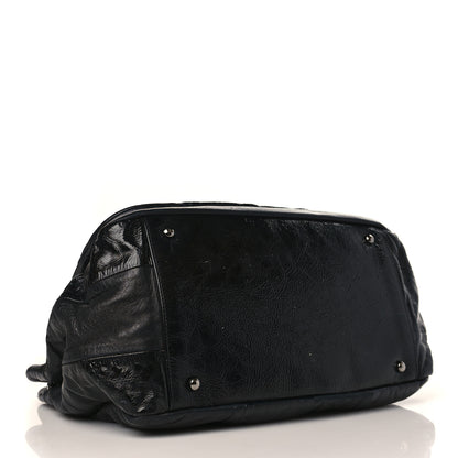Chanel Lambskin Patent Calfskin Brooklyn Patchwork Accordion Flap Black 3 of 10