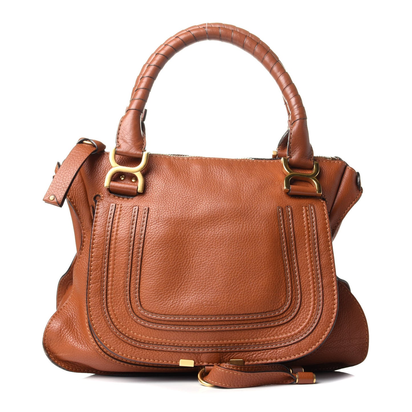 Calfskin Medium Marcie Satchel Tan