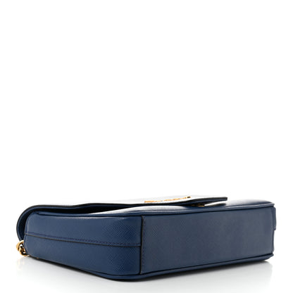 Prada Saffiano Flap Shoulder Bag Bluette 4 of 10