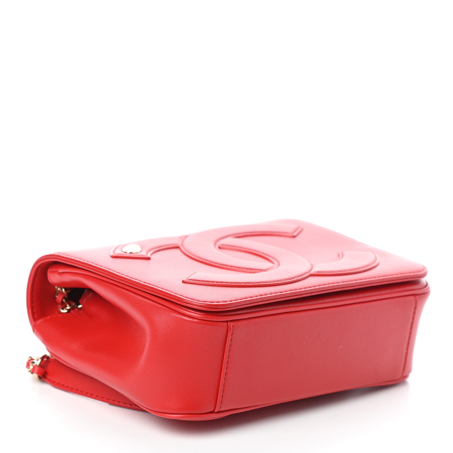 Chanel Lambskin CC Mania Flap Bag Red 4 of 10