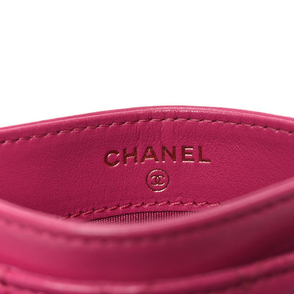 Chanel Lambskin Camellia Embossed Card Holder Fuchsia 6 of 7