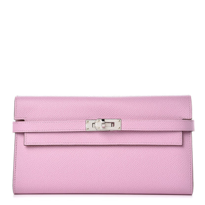 Hermes Epsom Verso Kelly Longue Wallet Mauve Sylvestre Jaune de Naples 1 of 19