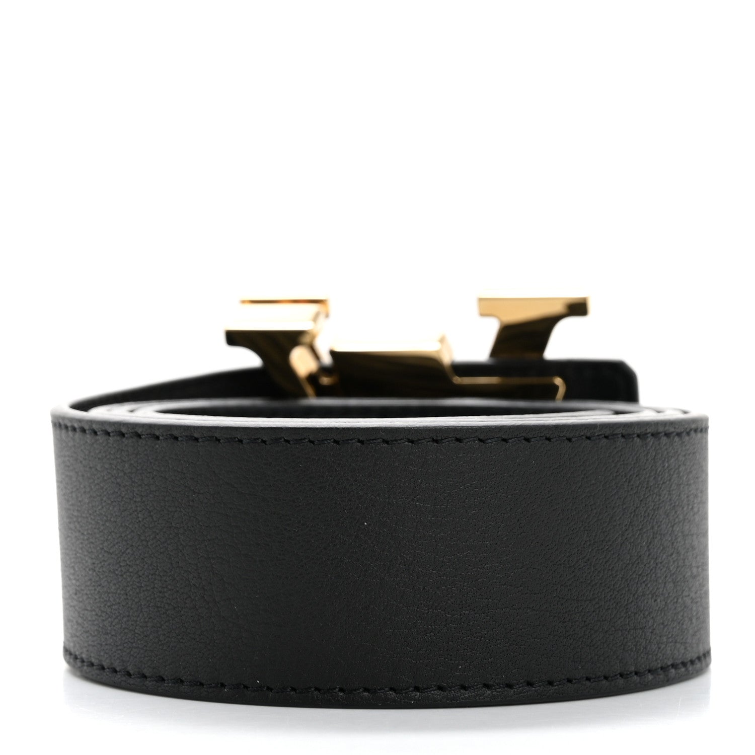 Louis Vuitton Taurillon Calfskin Prism LV Initiales Belt 95 38 Black 2 of 7