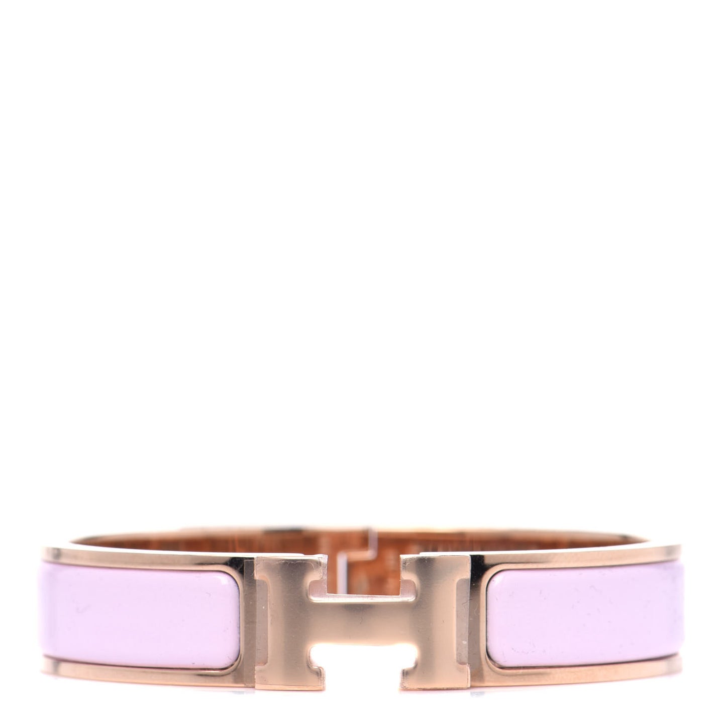 Enamel Narrow Clic Clac H Bracelet PM Rose Dragee