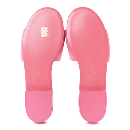 Chanel Calfskin Patent Calfskin Logo Mules 41 Pink Black 5 of 9