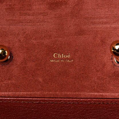 Chloe Calfskin Lizard Embossed Small Aby Lock Sepia Brown 6 of 6