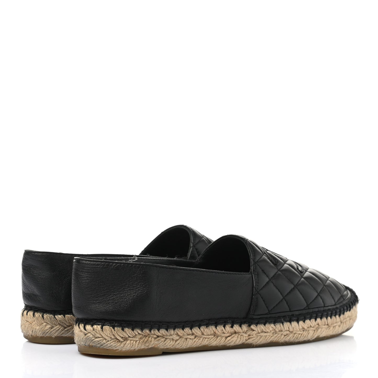 Lambskin Quilted CC Espadrilles 40 Black