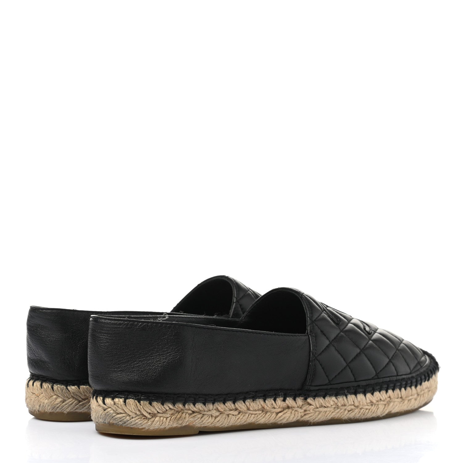 Chanel Lambskin Quilted CC Espadrilles 40 Black 4 of 8