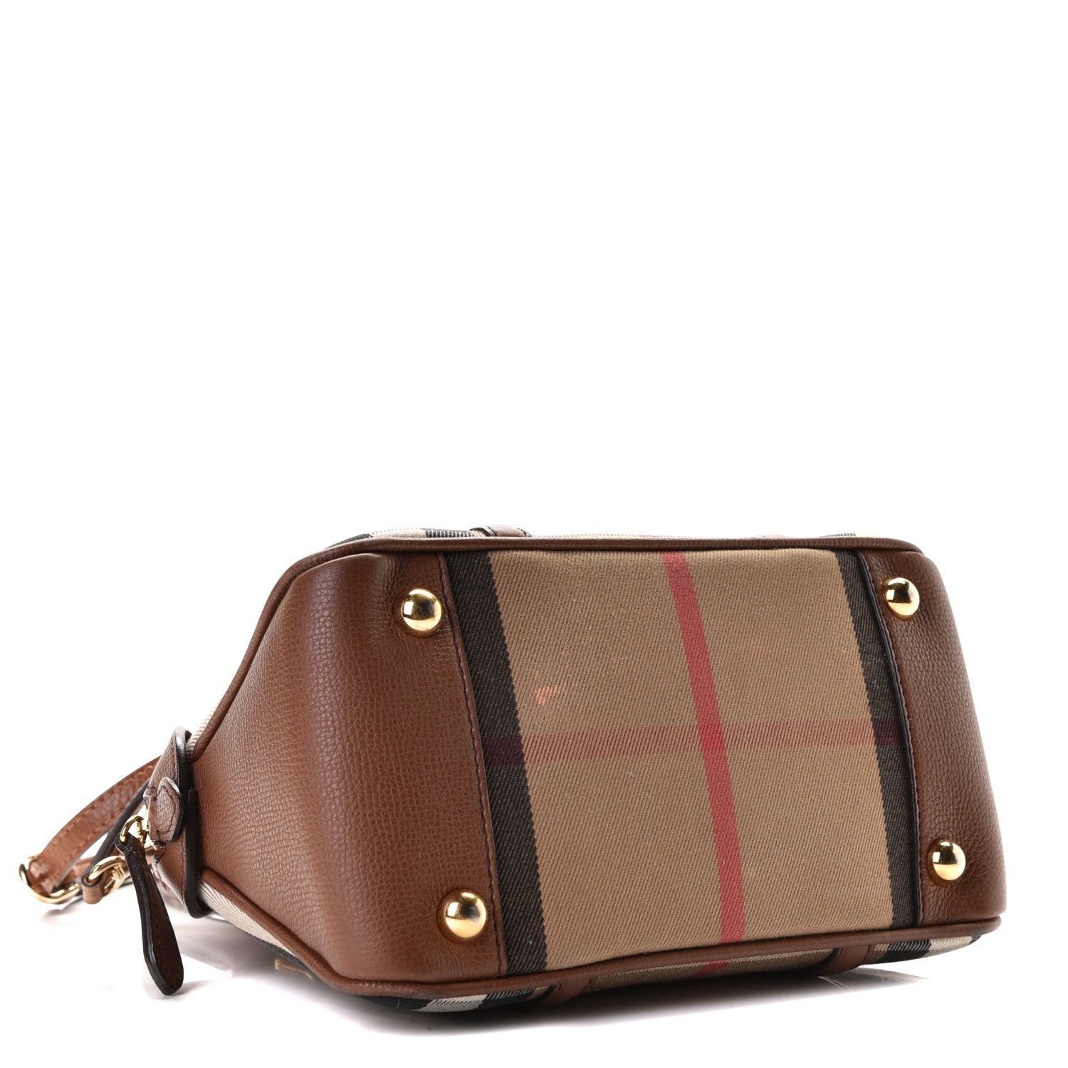 Burberry Derby Calfskin House Check Medium Milverton Satchel Tan 4 of 8