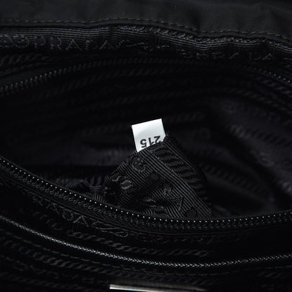 Prada Nylon New Vela Studded Backpack Black White 7 of 7