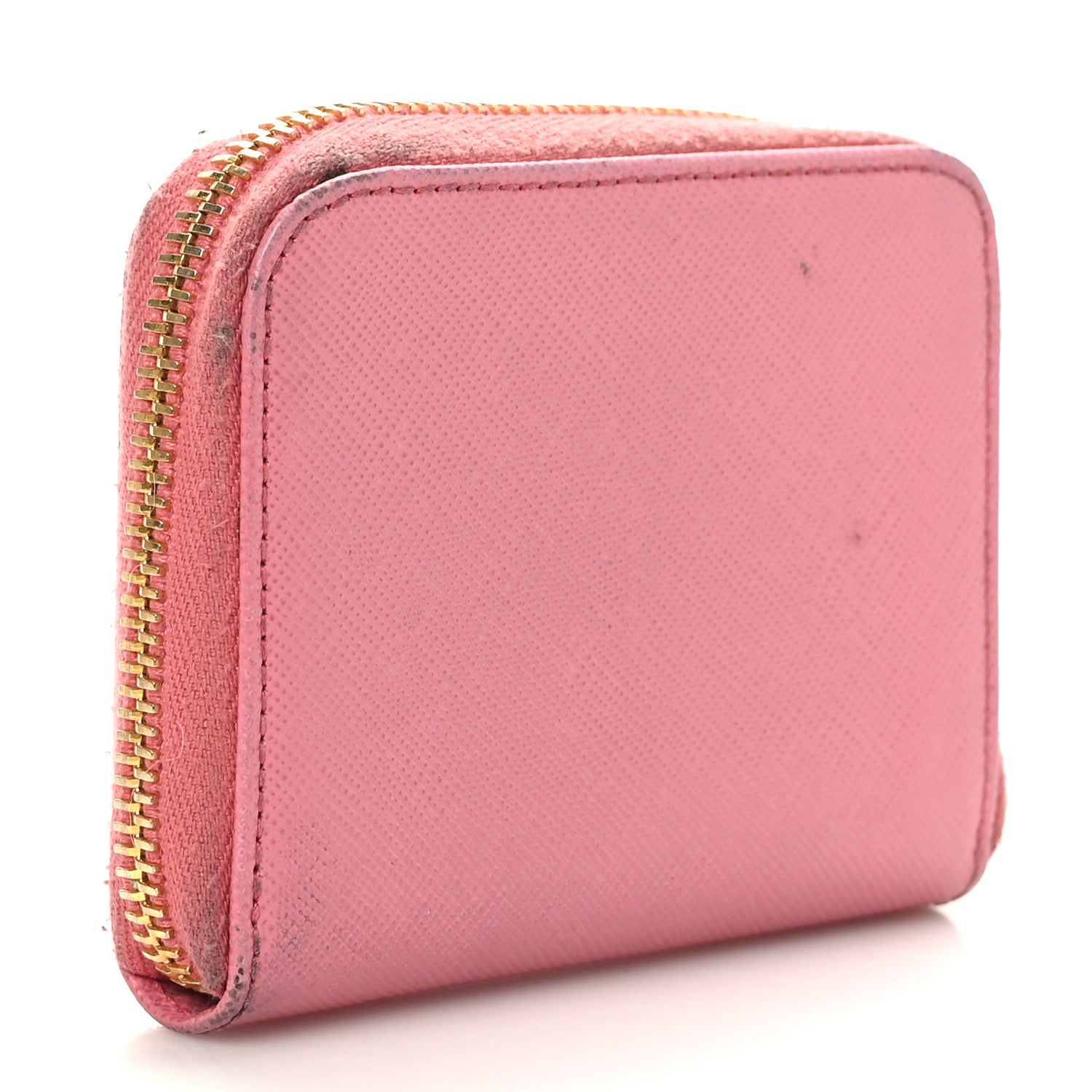 Prada Saffiano Metal Zip Coin Purse Geranio 3 of 9