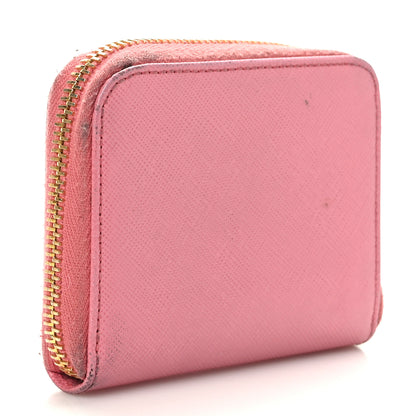 Prada Saffiano Metal Zip Coin Purse Geranio 3 of 9