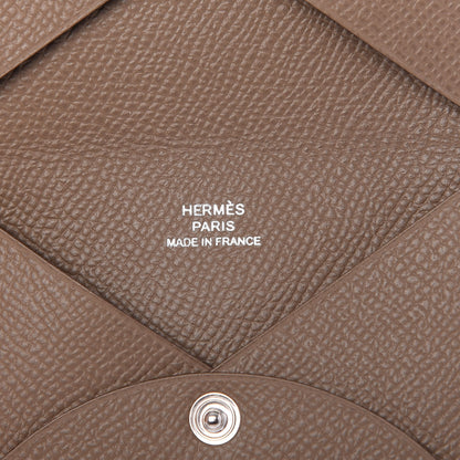 Hermes Epsom Calvi Card Case Etoupe 6 of 7