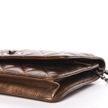 Chanel Metallic Aged Calfskin Quilted Reissue Wallet On Chain WOC Bronze 10 of 14