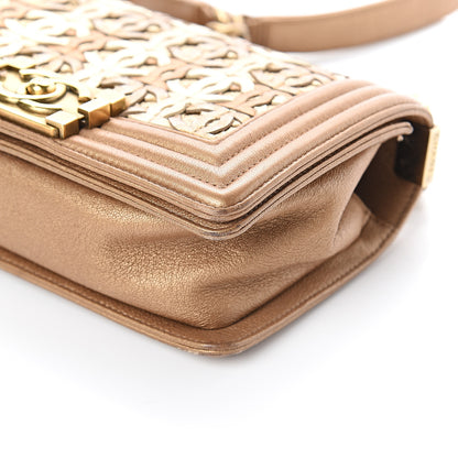 Chanel Metallic Lambskin Small Golden CC Boy Flap Gold 8 of 8