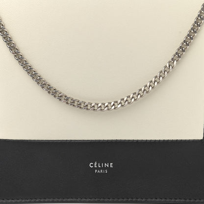 Celine Smooth Lambskin Frame Evening Chain Clutch Black White 8 of 10