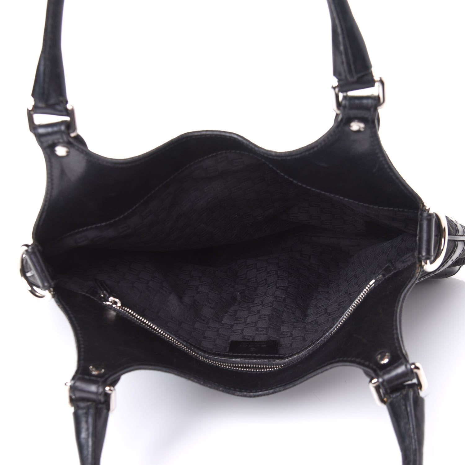 Gucci Canvas Reins Hobo Black 4 of 8