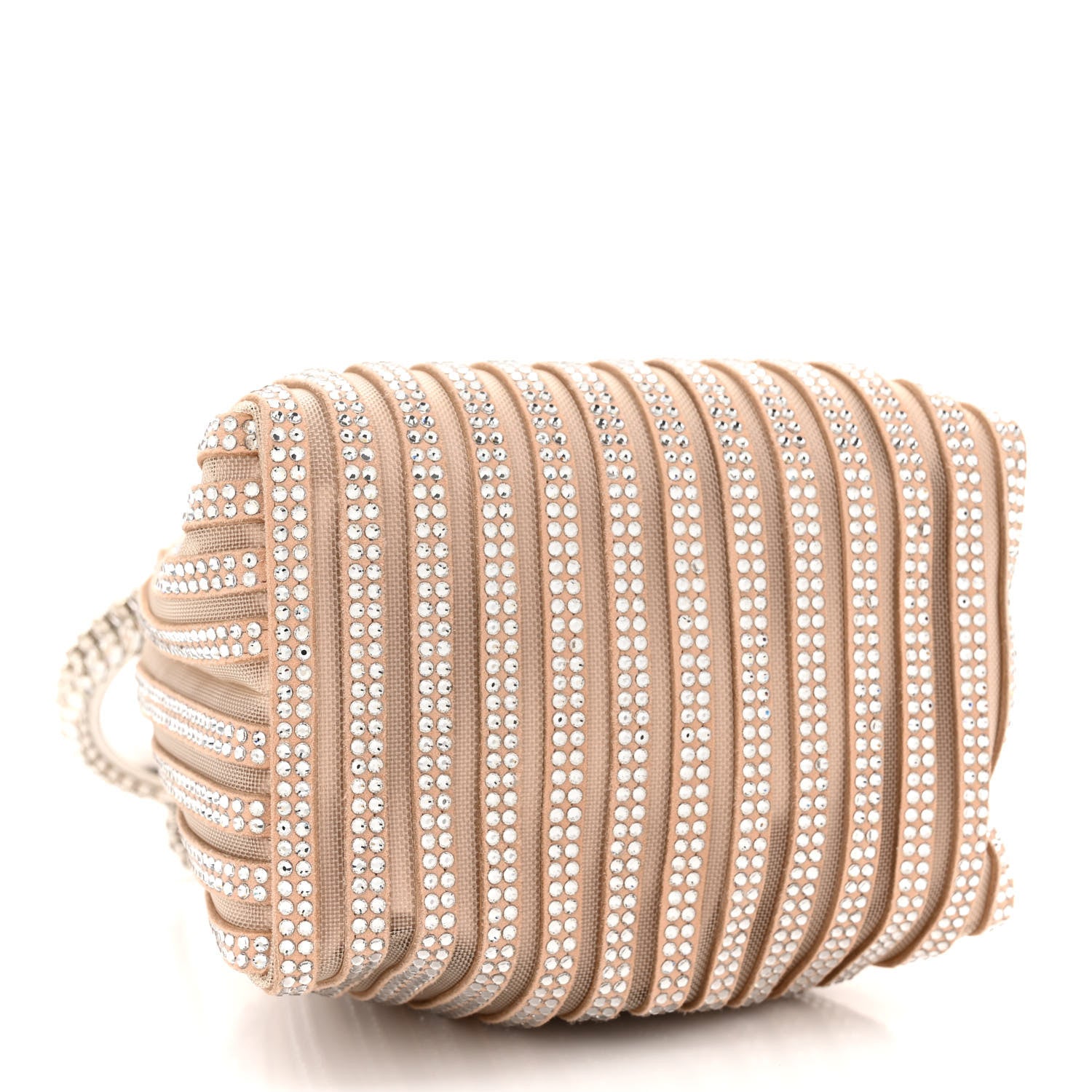Jimmy Choo Suede Mesh Crystal Embellished Stripe Bon Bon Bucket Bag Macaron Mix 4 of 9