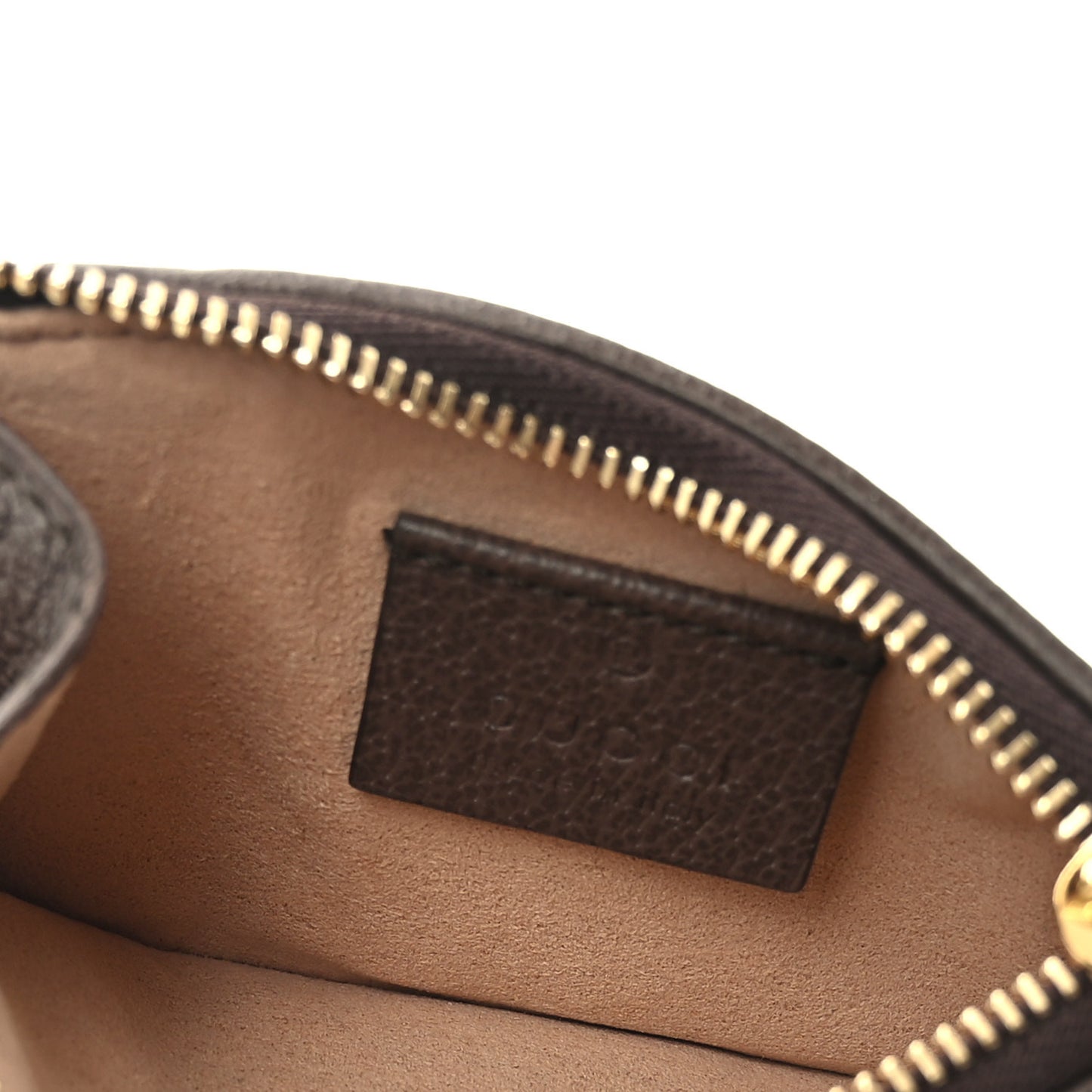 GG Supreme Monogram Web Ophidia Zip Card Case Brown