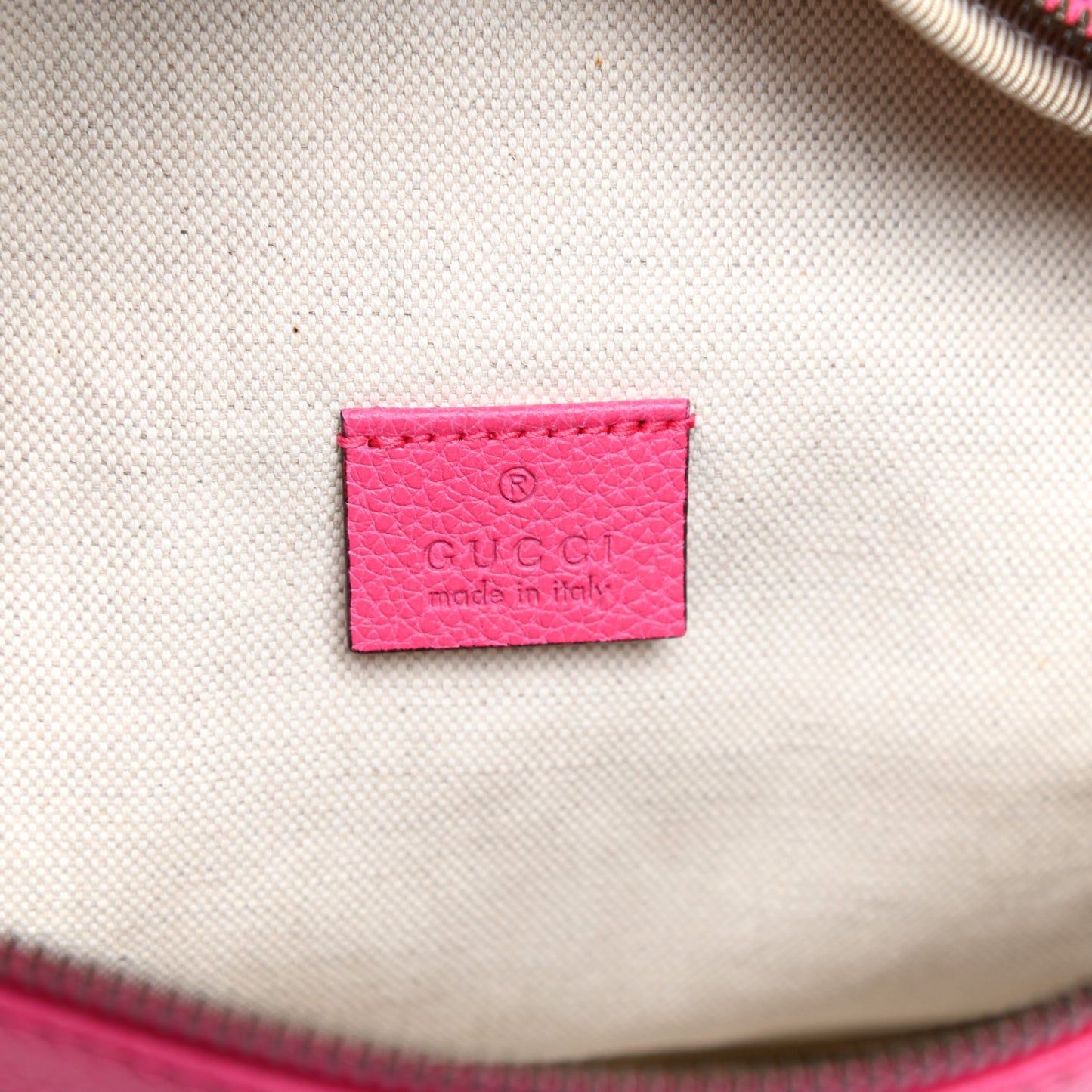 Grained Calfskin Logo Belt Bag Pink
