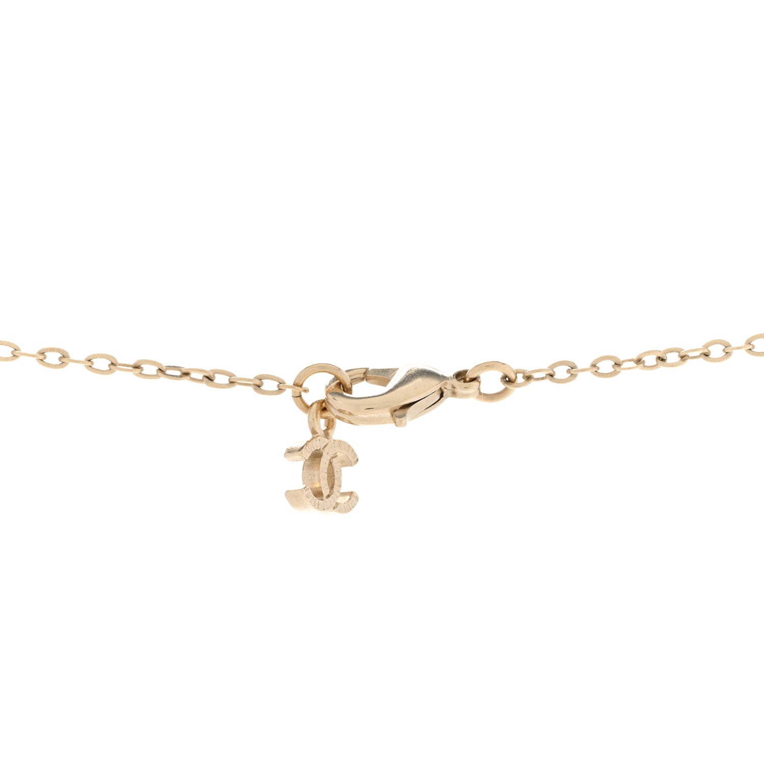 Chanel Pearl Crystal CC Pendant Necklace Gold 5 of 6