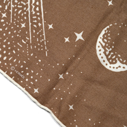 Hermes Silk Cashmere Clair De Lune Shawl 140 Camel White 4 of 5