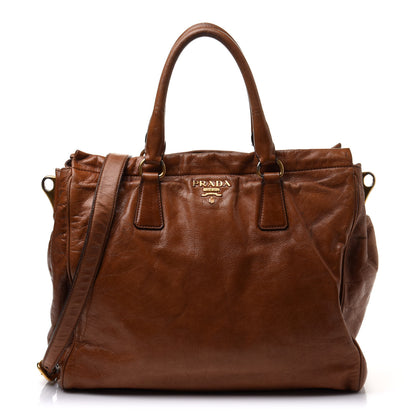 Prada Soft Calf Shopping Tote Brown 1 of 18
