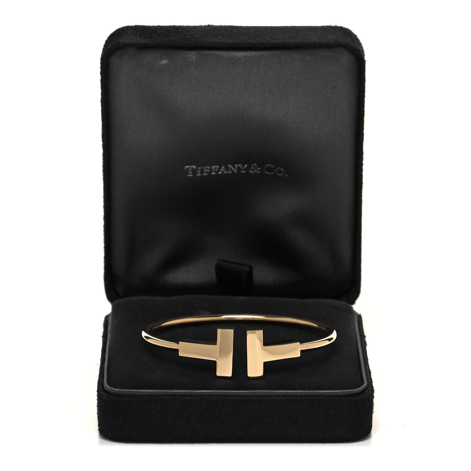Tiffany 18K Yellow Gold T Wide Wire Bracelet 4 of 4