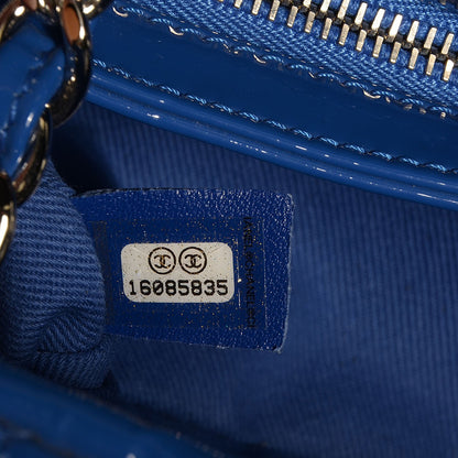 Chanel Patent Quilted Medium Just Mademoiselle Blue 7 of 9