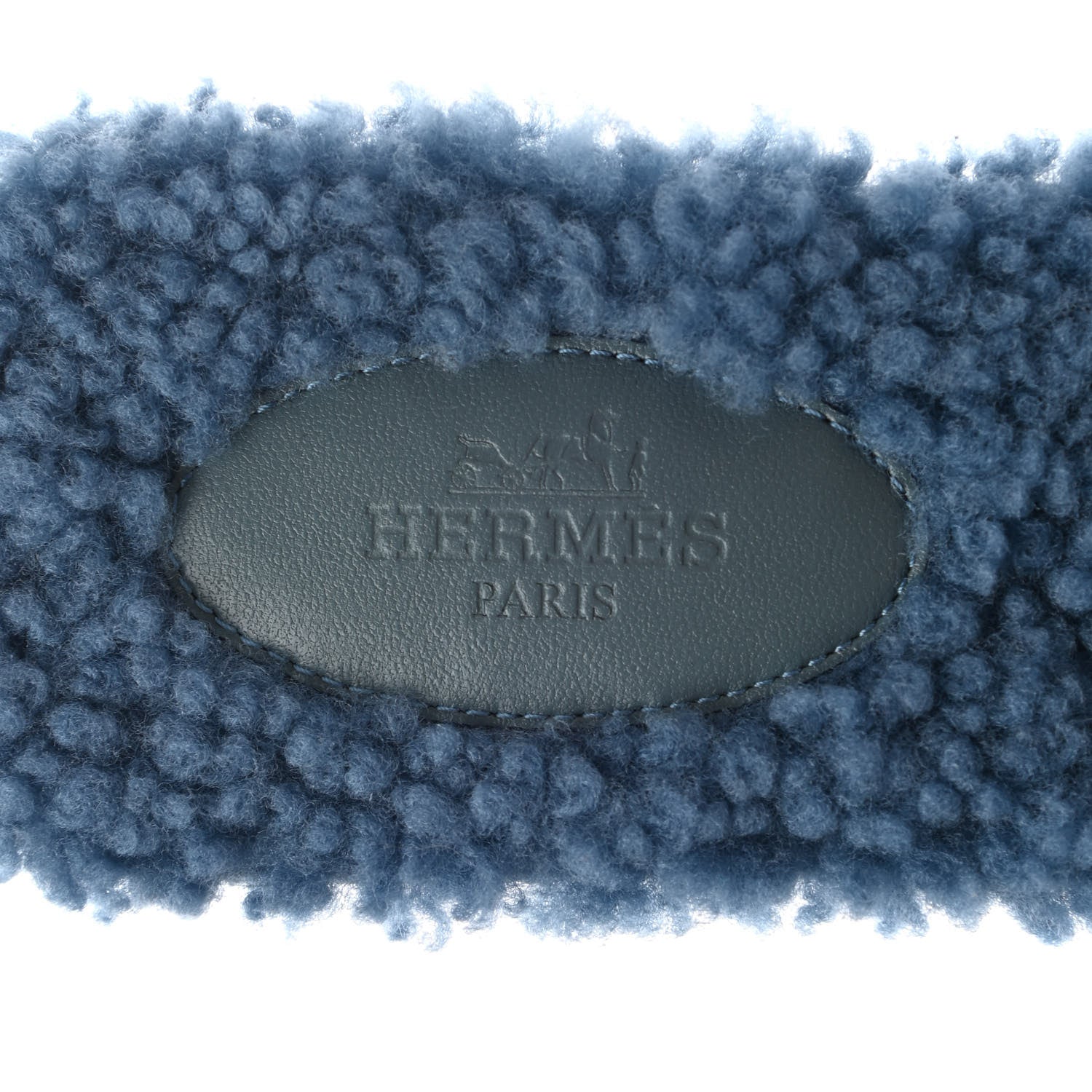 Hermes Woolskin Oran Sandals 38.5 Bleu 7 of 8
