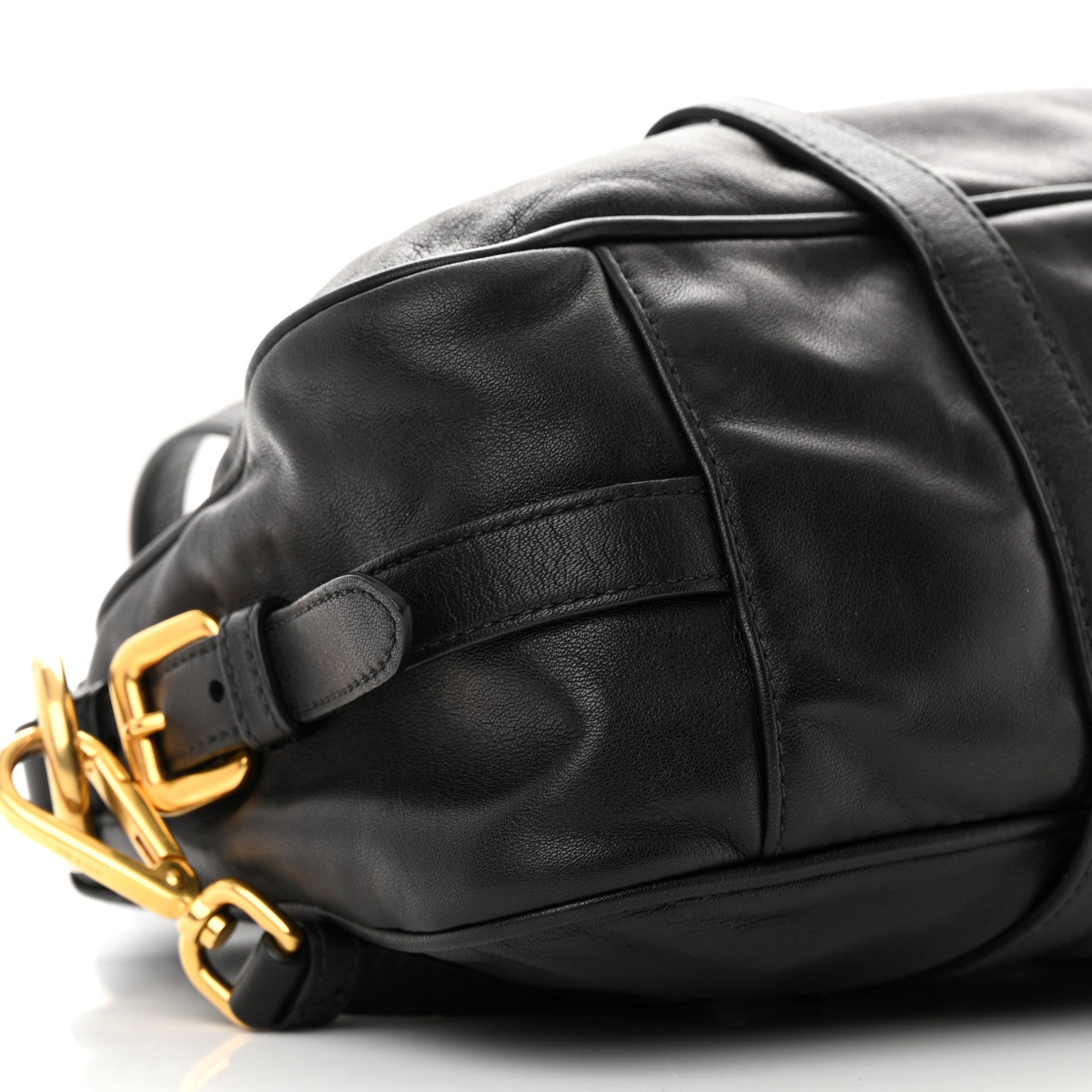 Prada Soft Calf Shopping Satchel Black 10 of 19