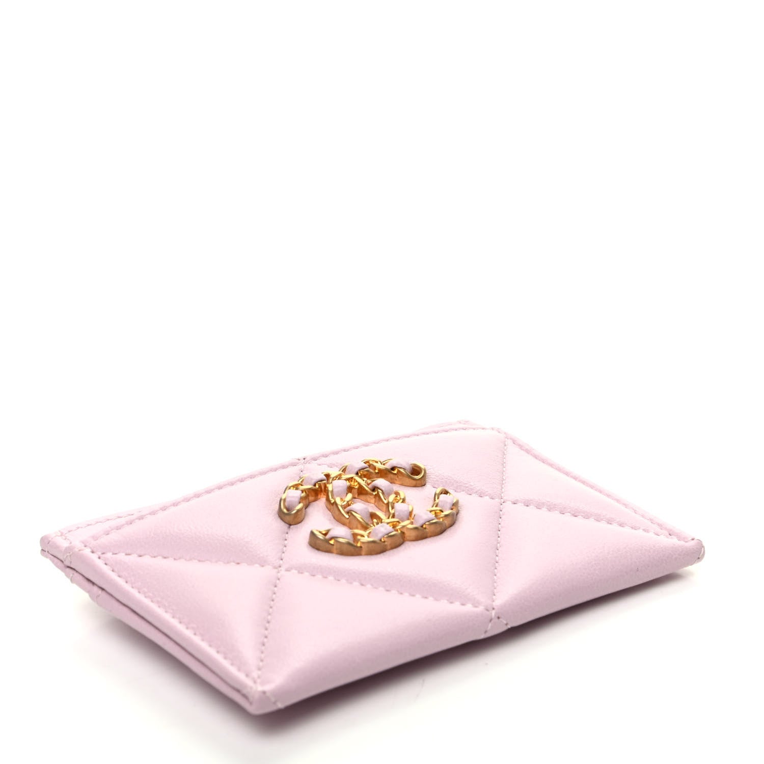 Chanel Lambskin Quilted Chanel 19 Card Holder Light Pink 4 of 7