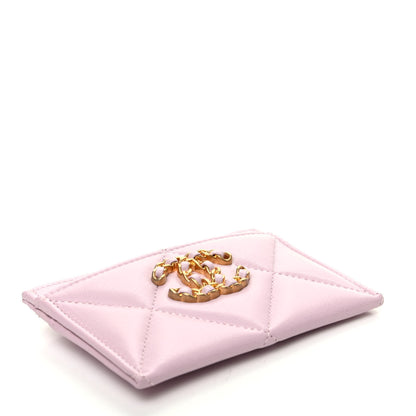 Chanel Lambskin Quilted Chanel 19 Card Holder Light Pink 4 of 7