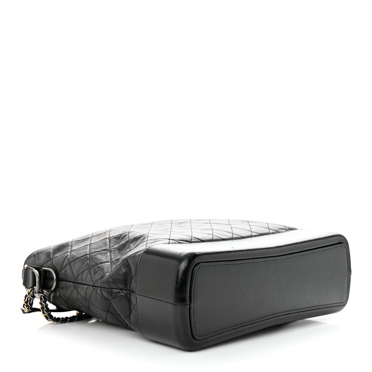 Aged Calfskin Quilted Maxi Gabrielle Hobo Black
