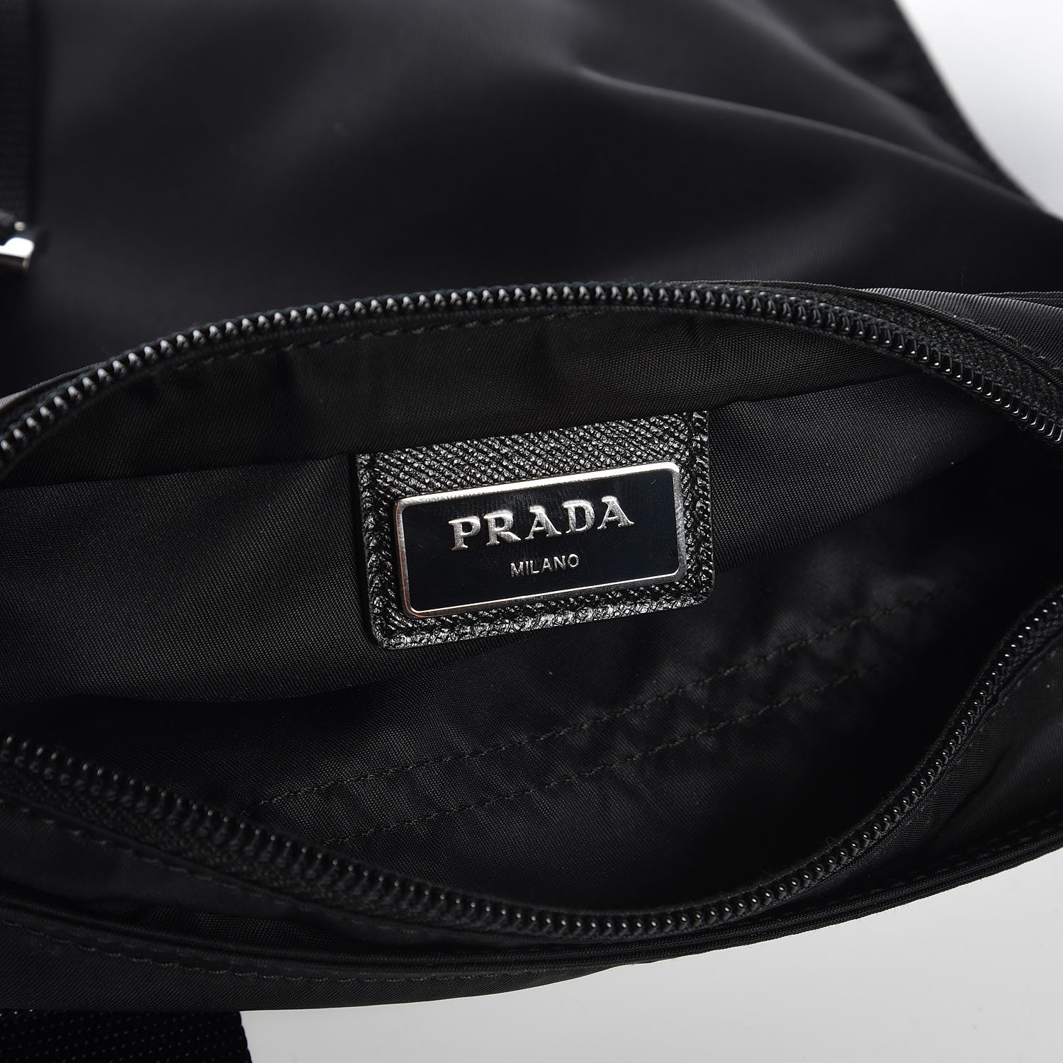 Prada Nylon Vela Small Flat Messenger Bag Black 9 of 11