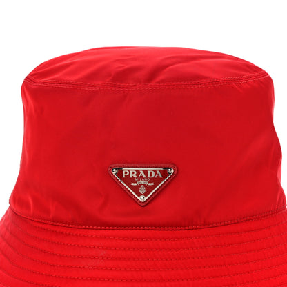 Prada Re-Nylon Metal Triangle Logo Mens Bucket Hat XXL Rosso 2 of 7