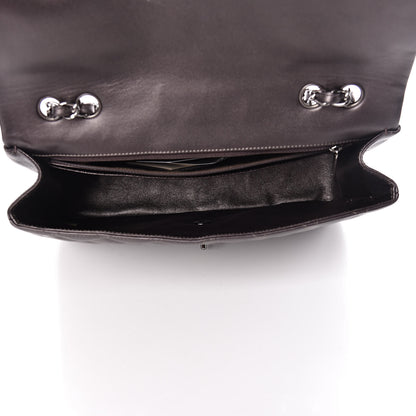 Chanel Metallic Lambskin Quilted Jumbo Single Flap Dark Grey 5 of 14