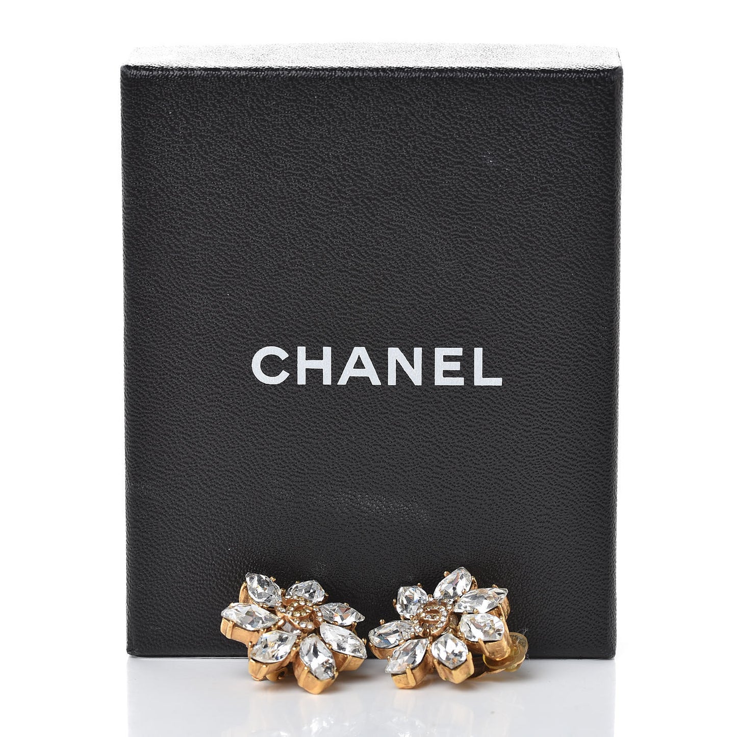 Crystal CC Clip On Earrings Gold