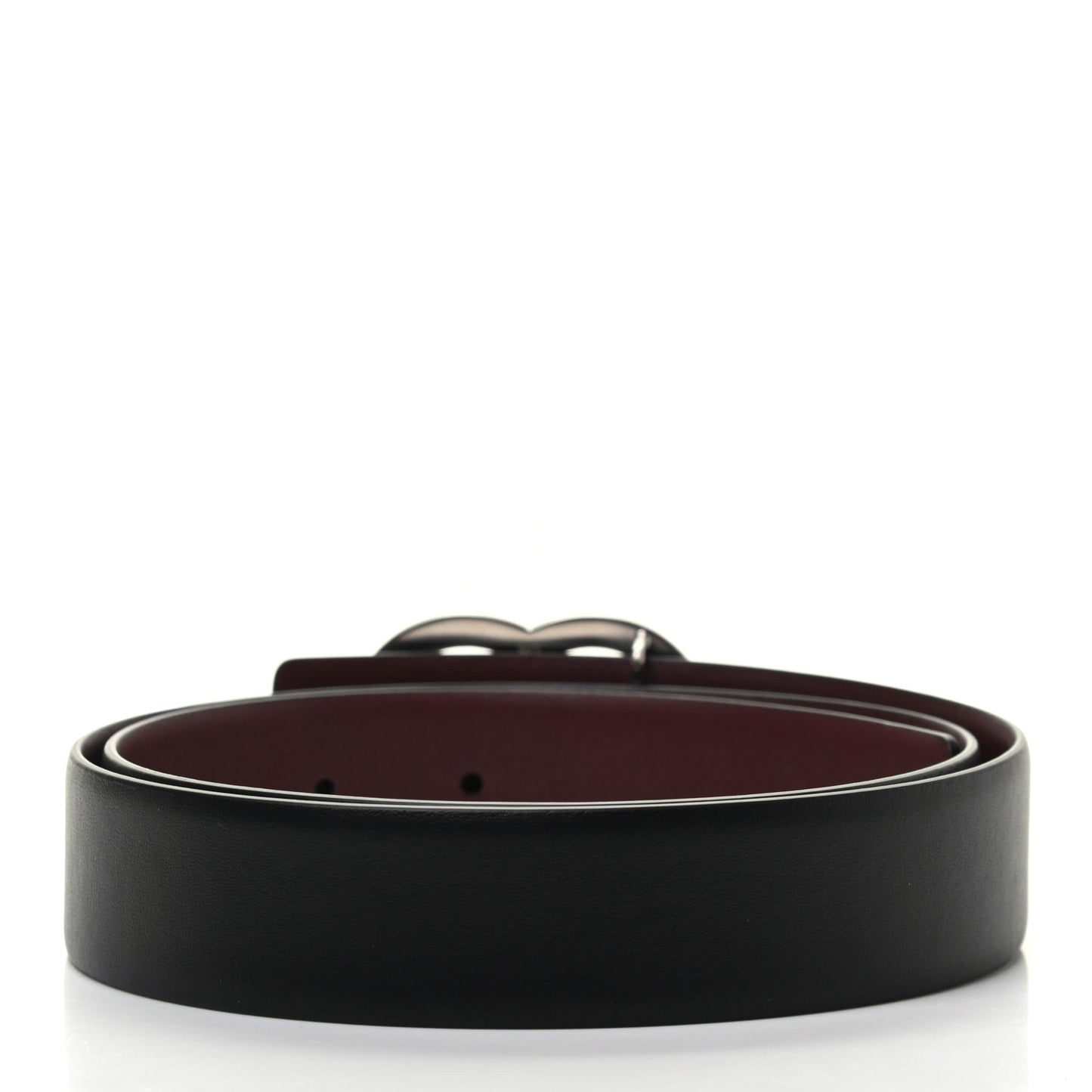 Calfskin CC Reversible Belt 80 32 Black Burgundy