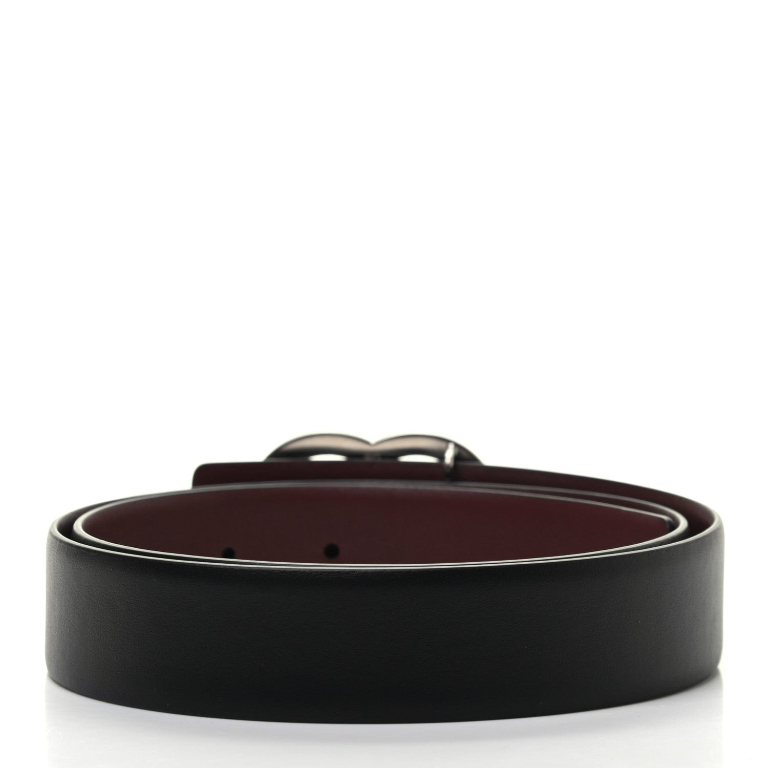 Chanel Calfskin CC Reversible Belt 80 32 Black Burgundy 2 of 5
