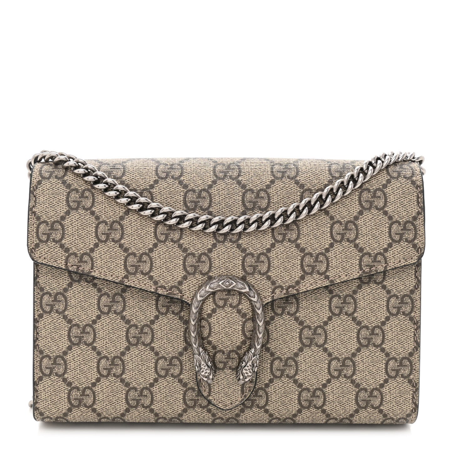 GG Supreme Monogram Mini Dionysus Chain Wallet Beige Taupe