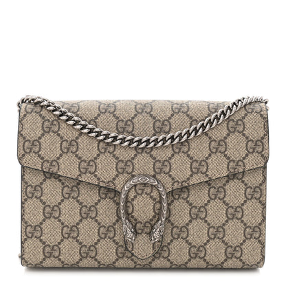 Gucci GG Supreme Monogram Mini Dionysus Chain Wallet Beige Taupe 1 of 11