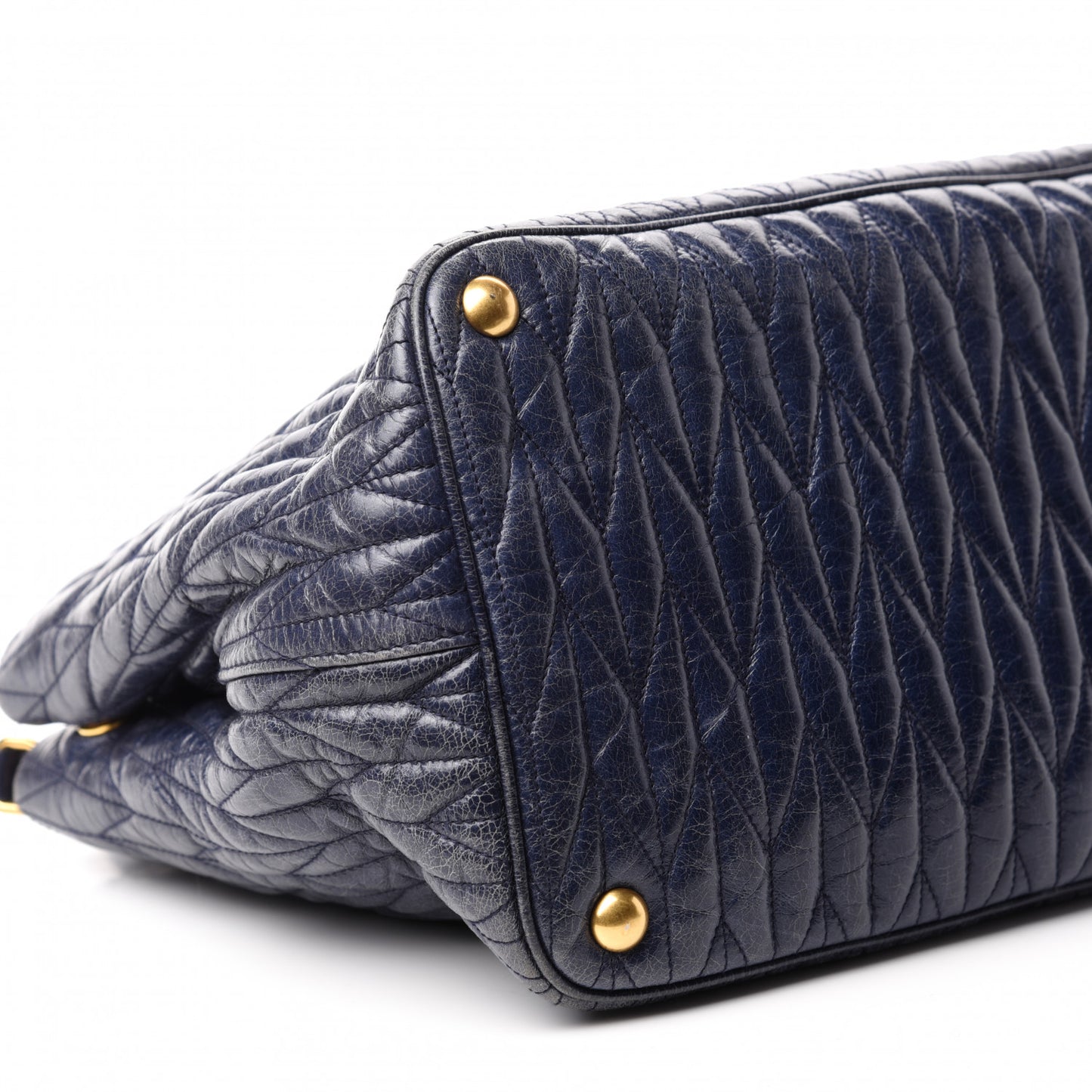 Nappa Matelasse Bow Tote Bleuette